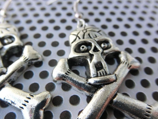 Preview: Skull Ohrringe Totenschädel Totenkopf Knochen